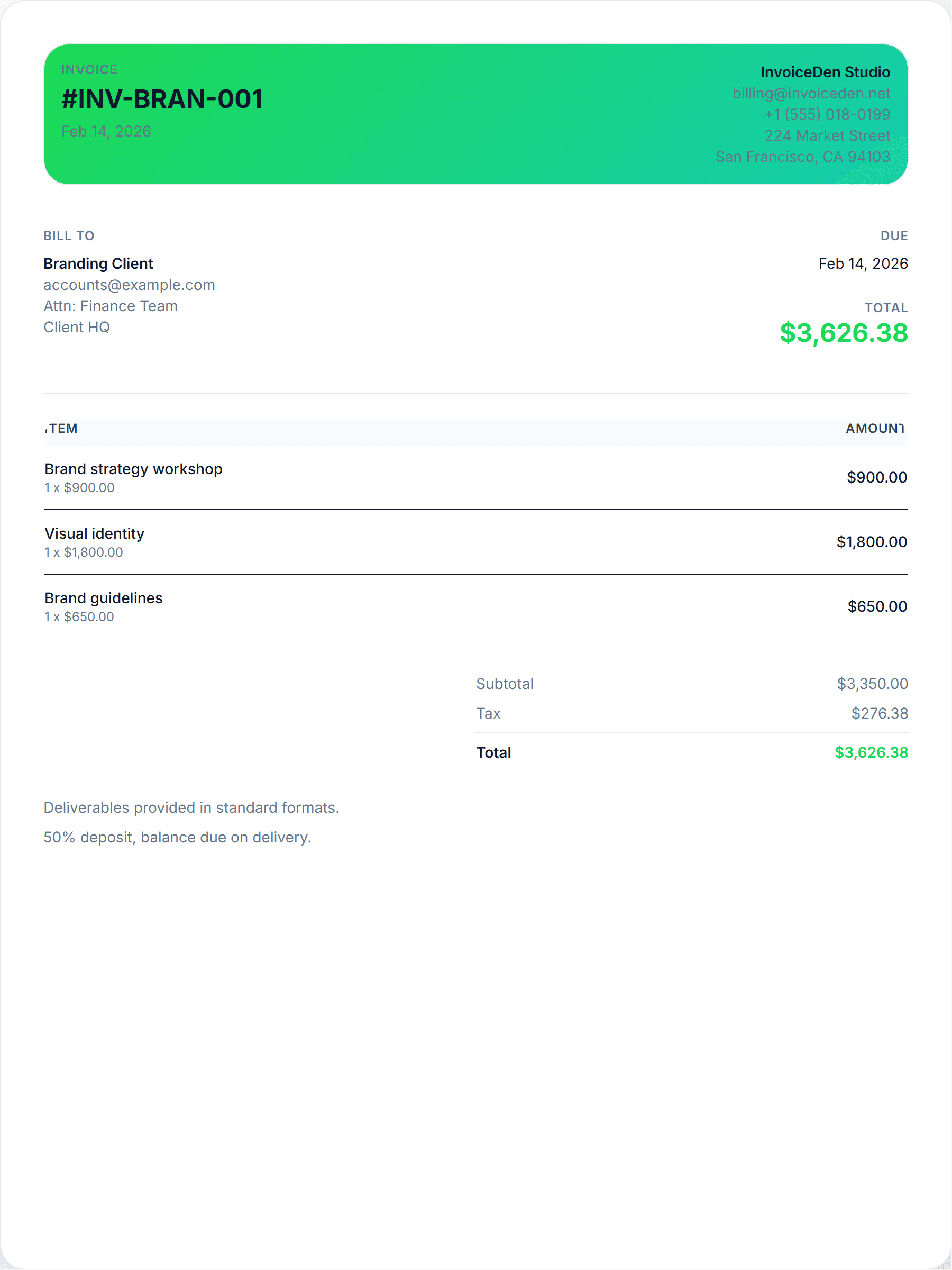 Branding minimal template preview