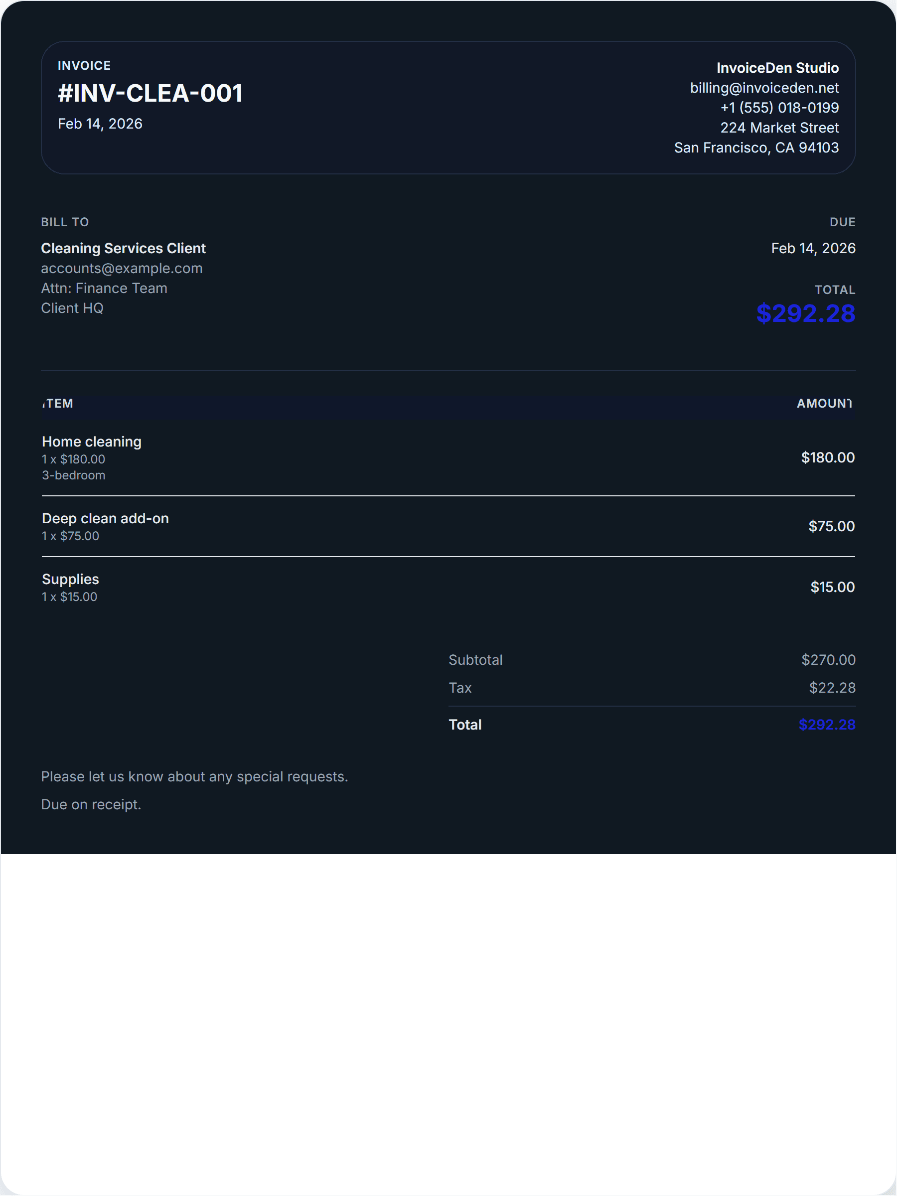 Cleaning Services minimal template preview