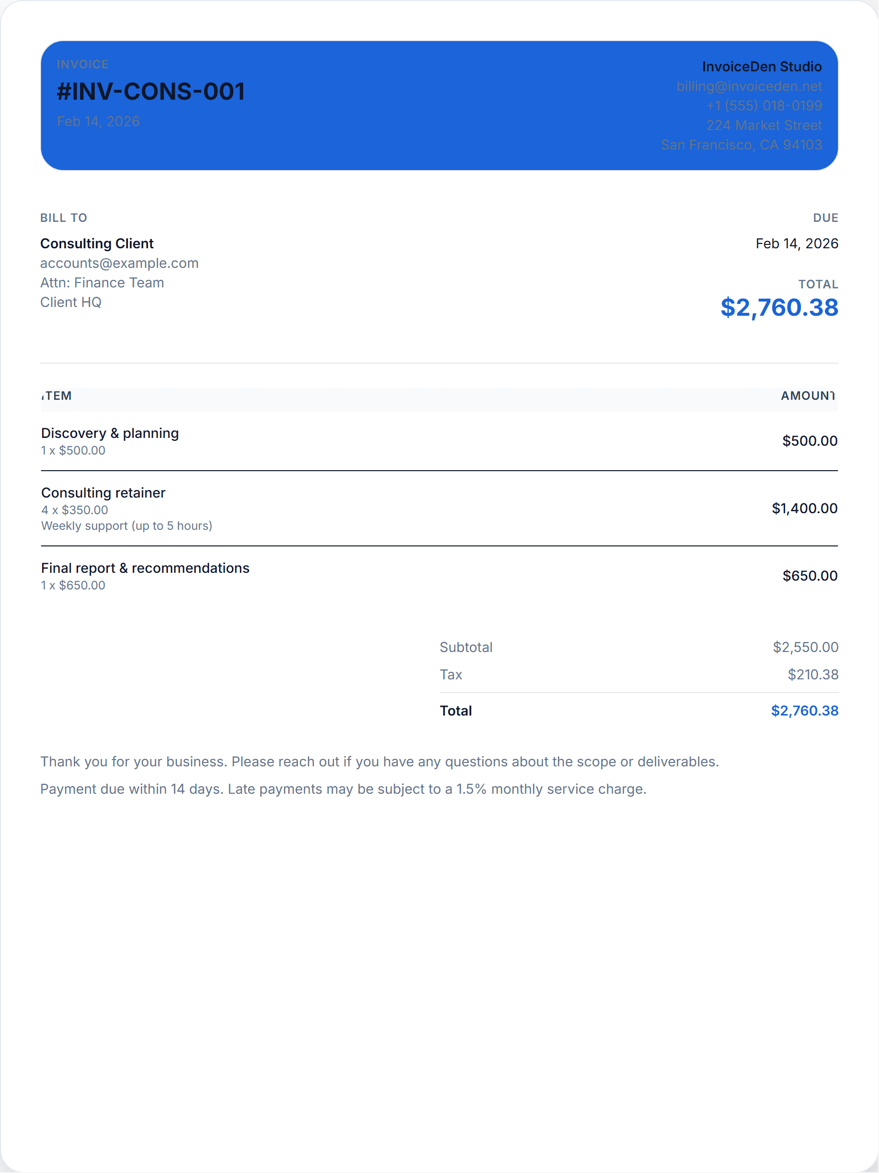 Consulting minimal template preview