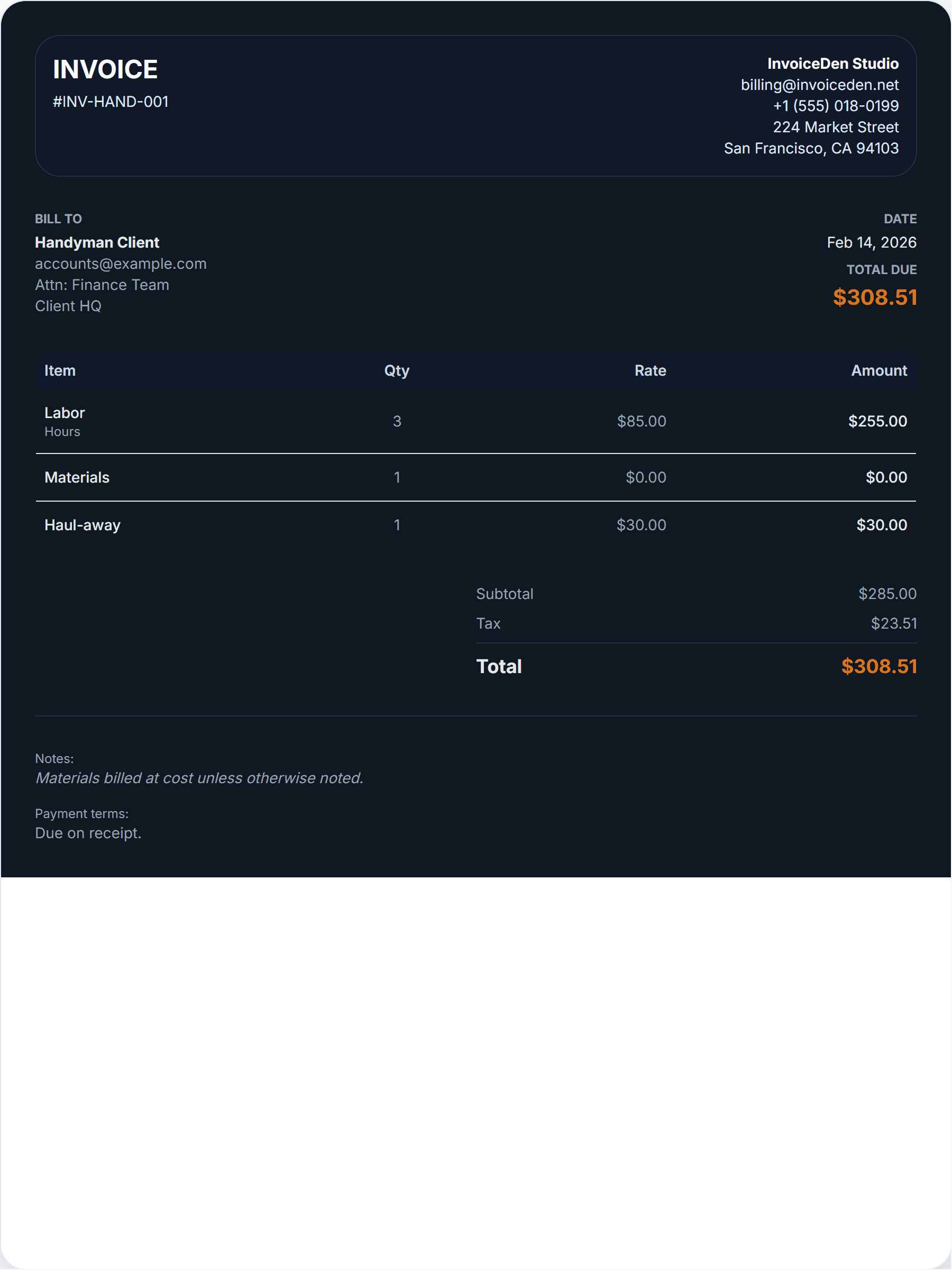 Handyman modern template preview