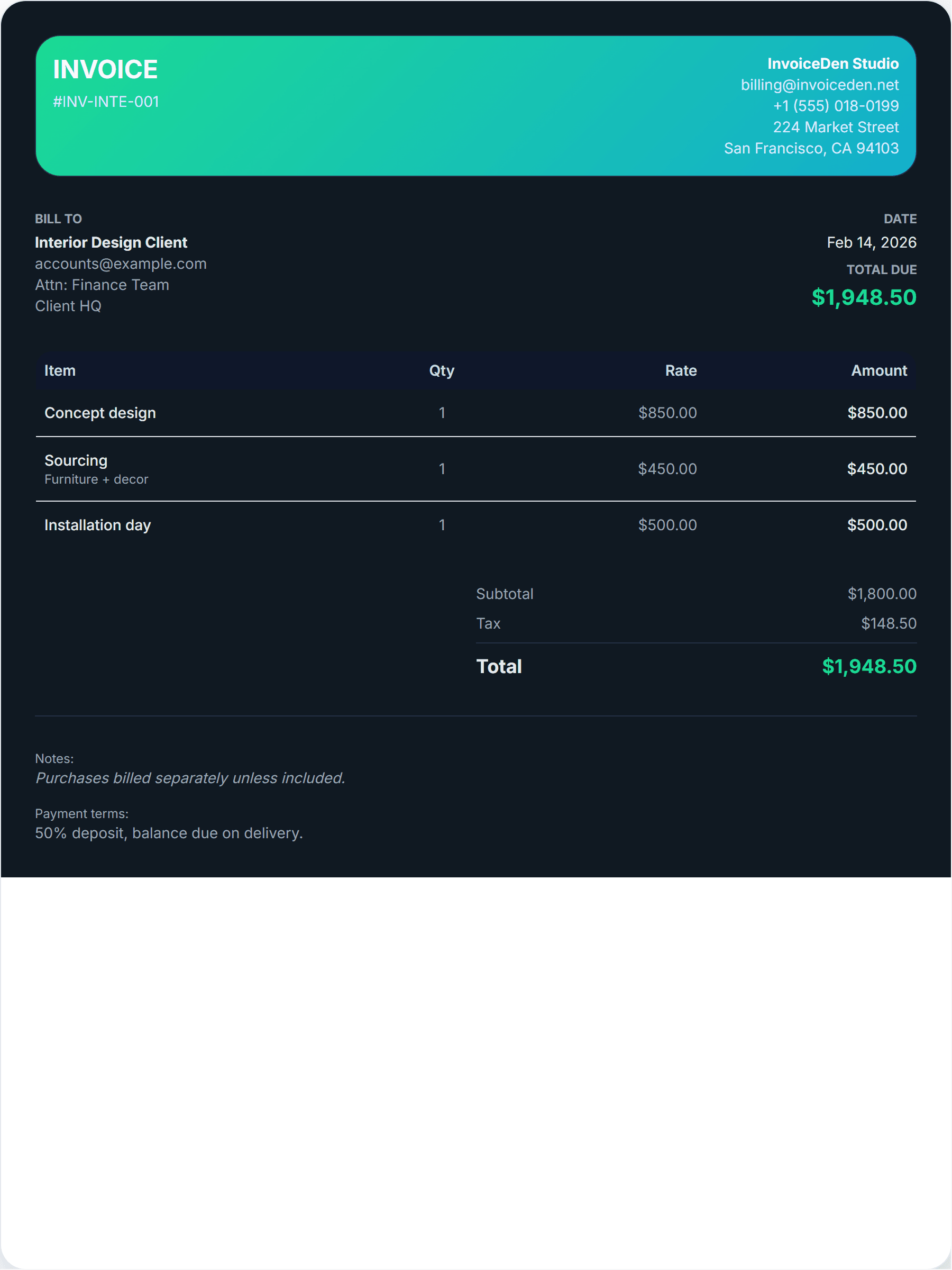 Interior Design modern template preview