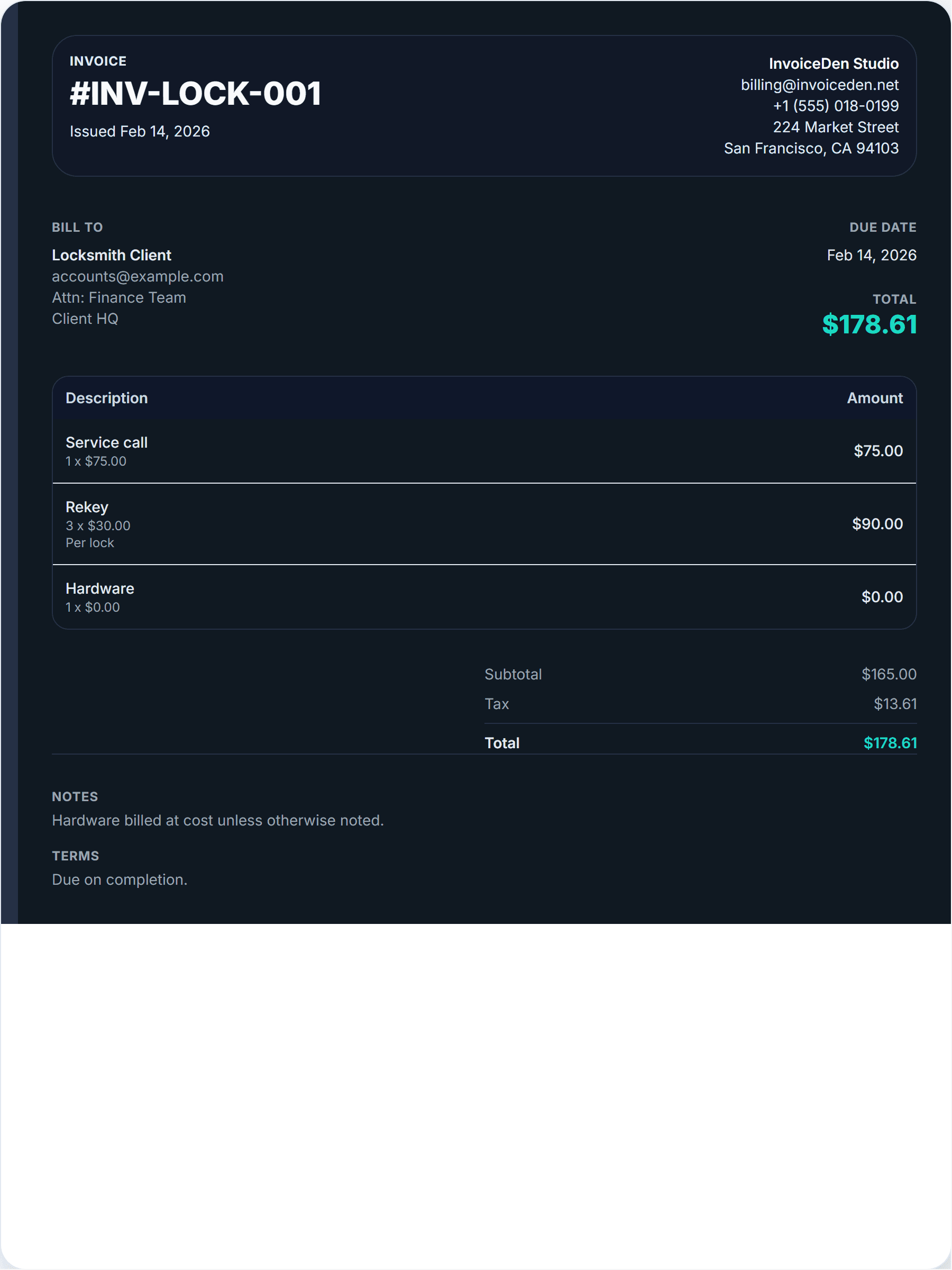 Locksmith professional template preview