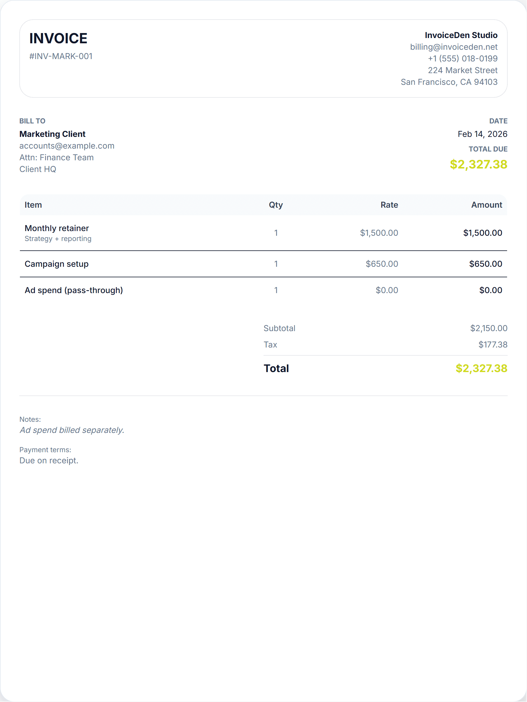 Marketing modern template preview