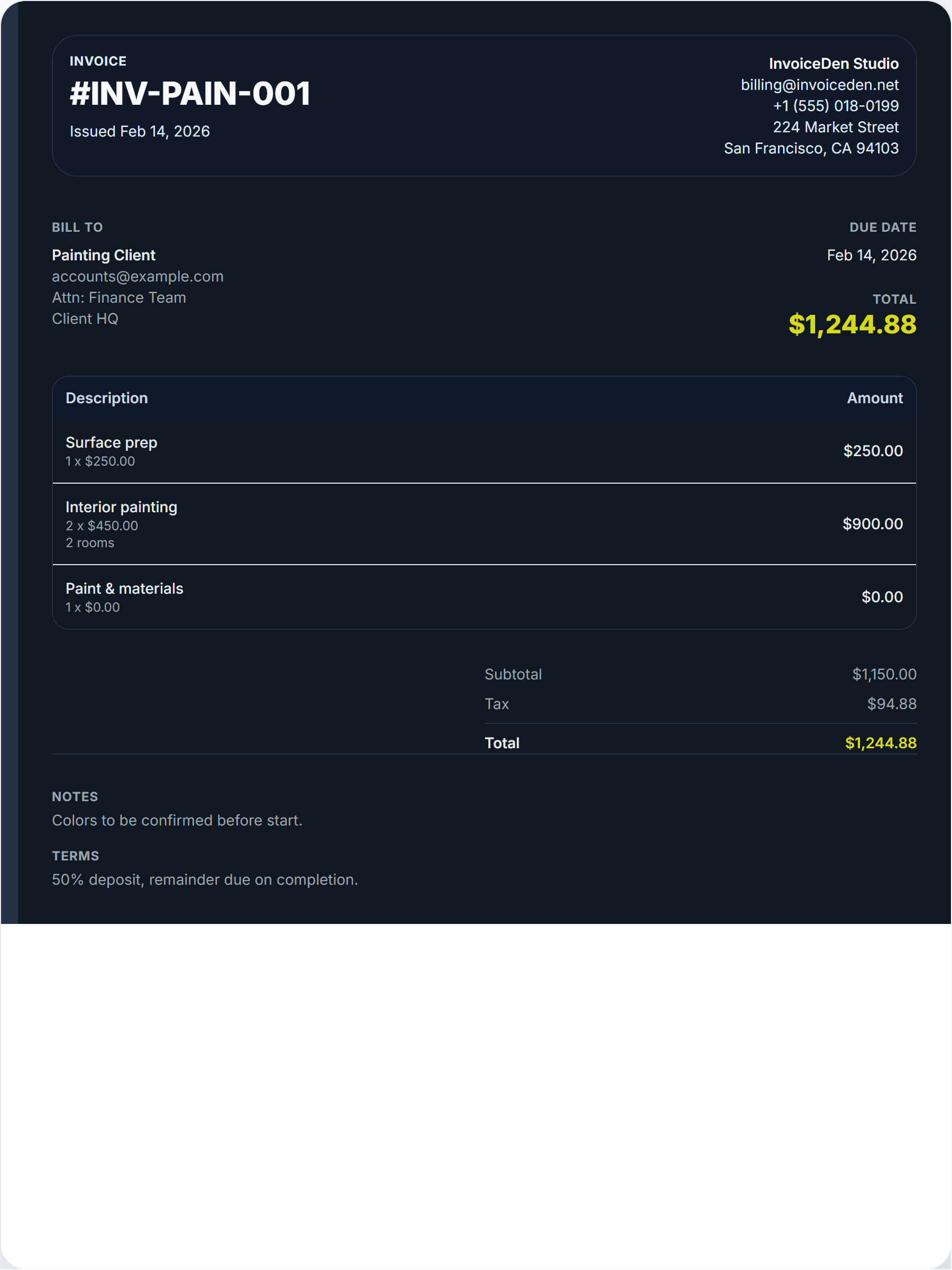 Painting professional template preview