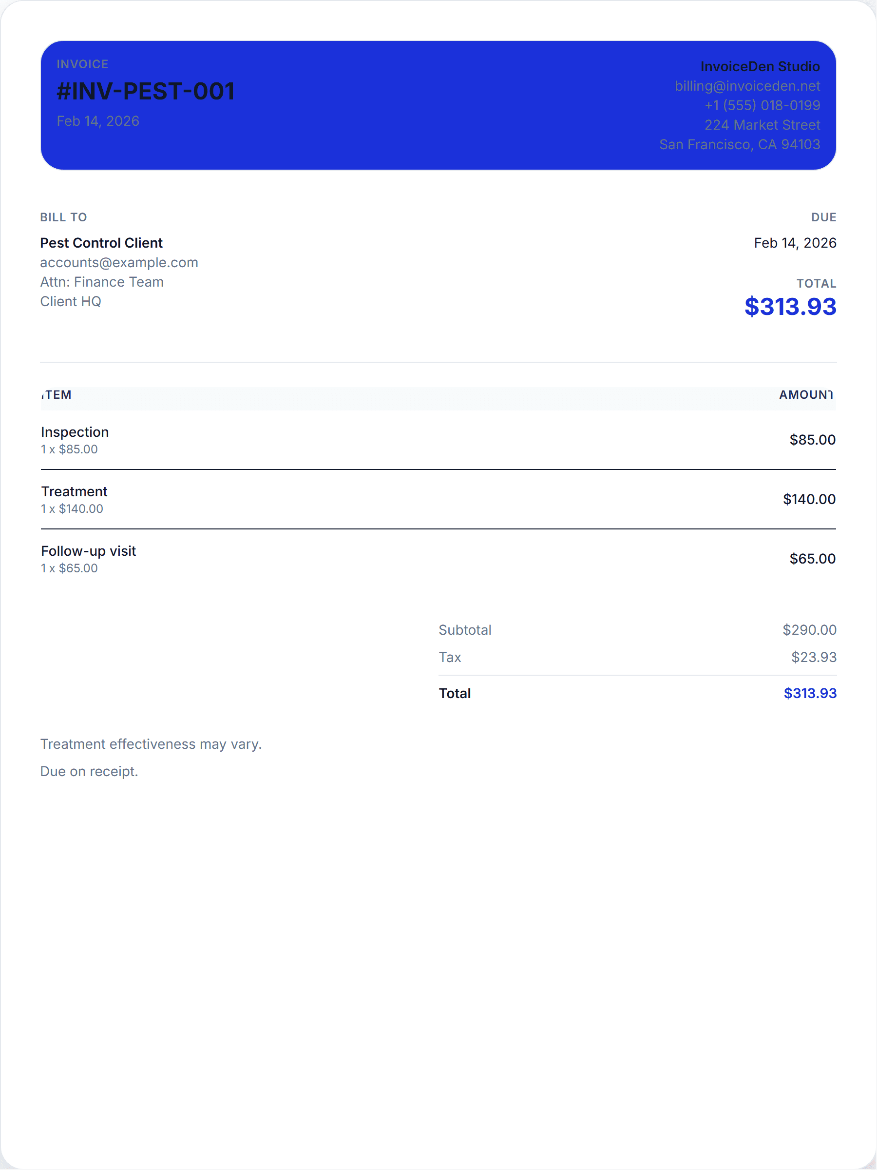 Pest Control minimal template preview
