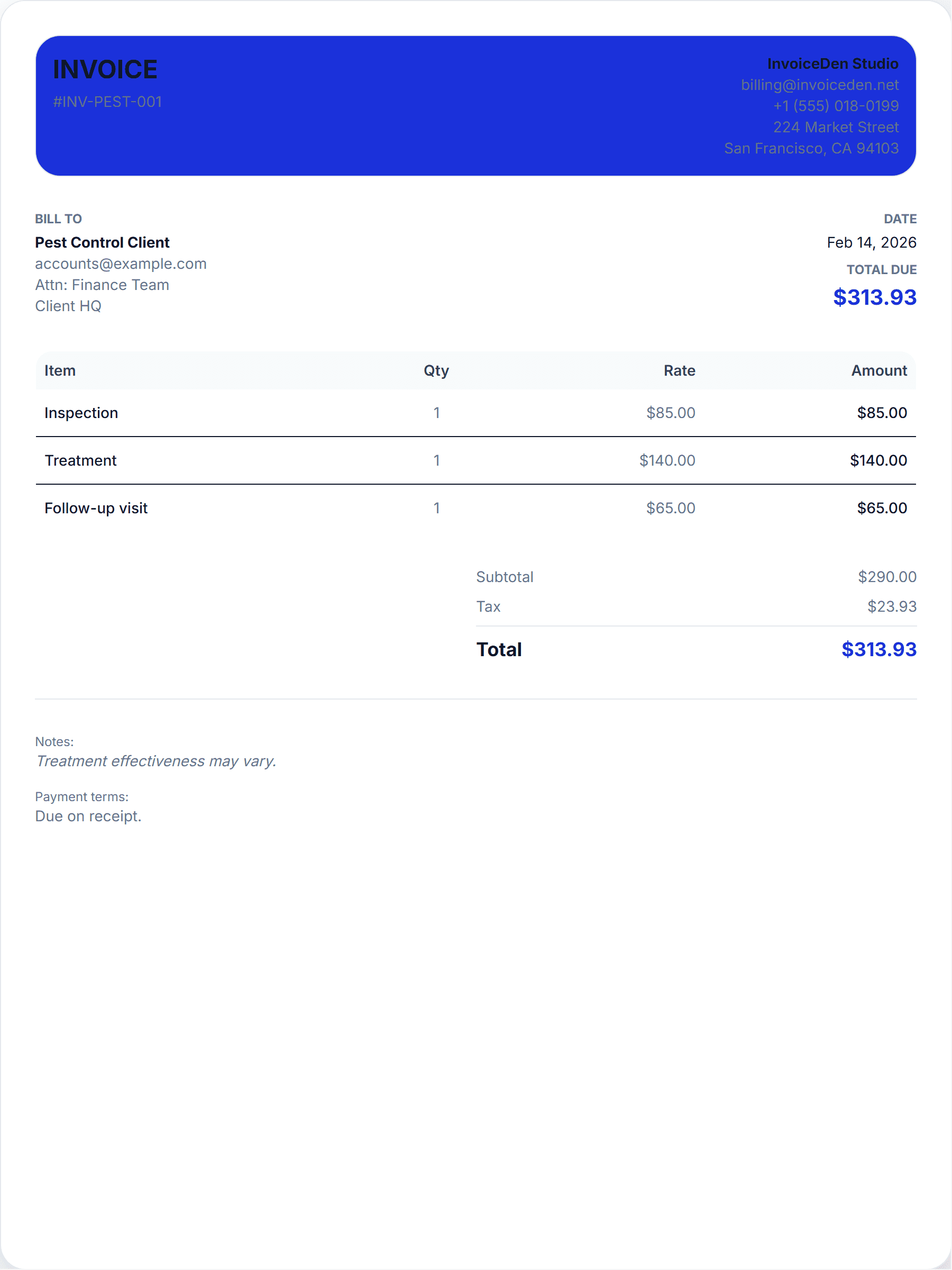 Pest Control modern template preview