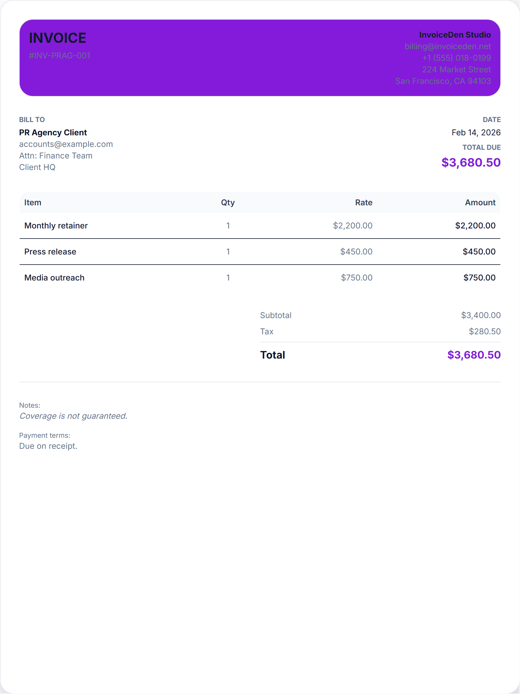 PR Agency modern template preview