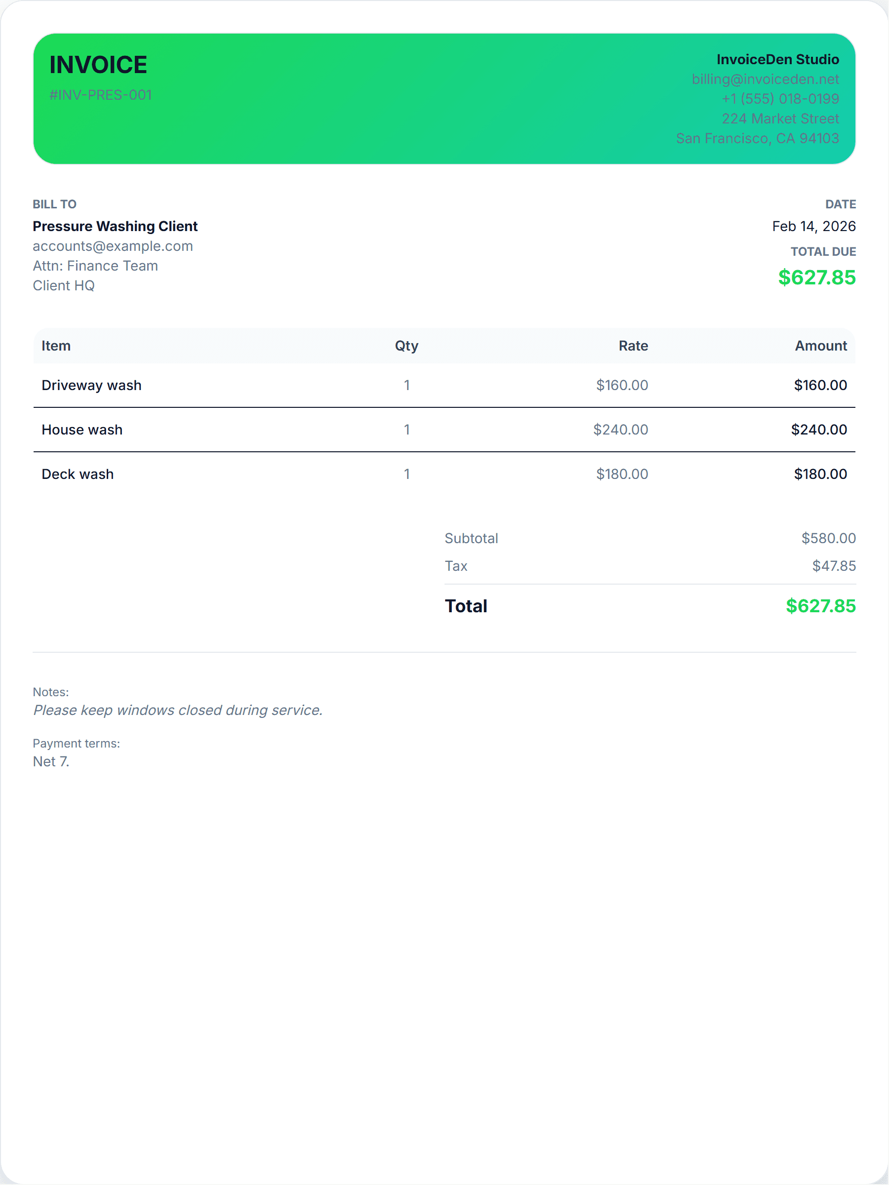 Pressure Washing modern template preview