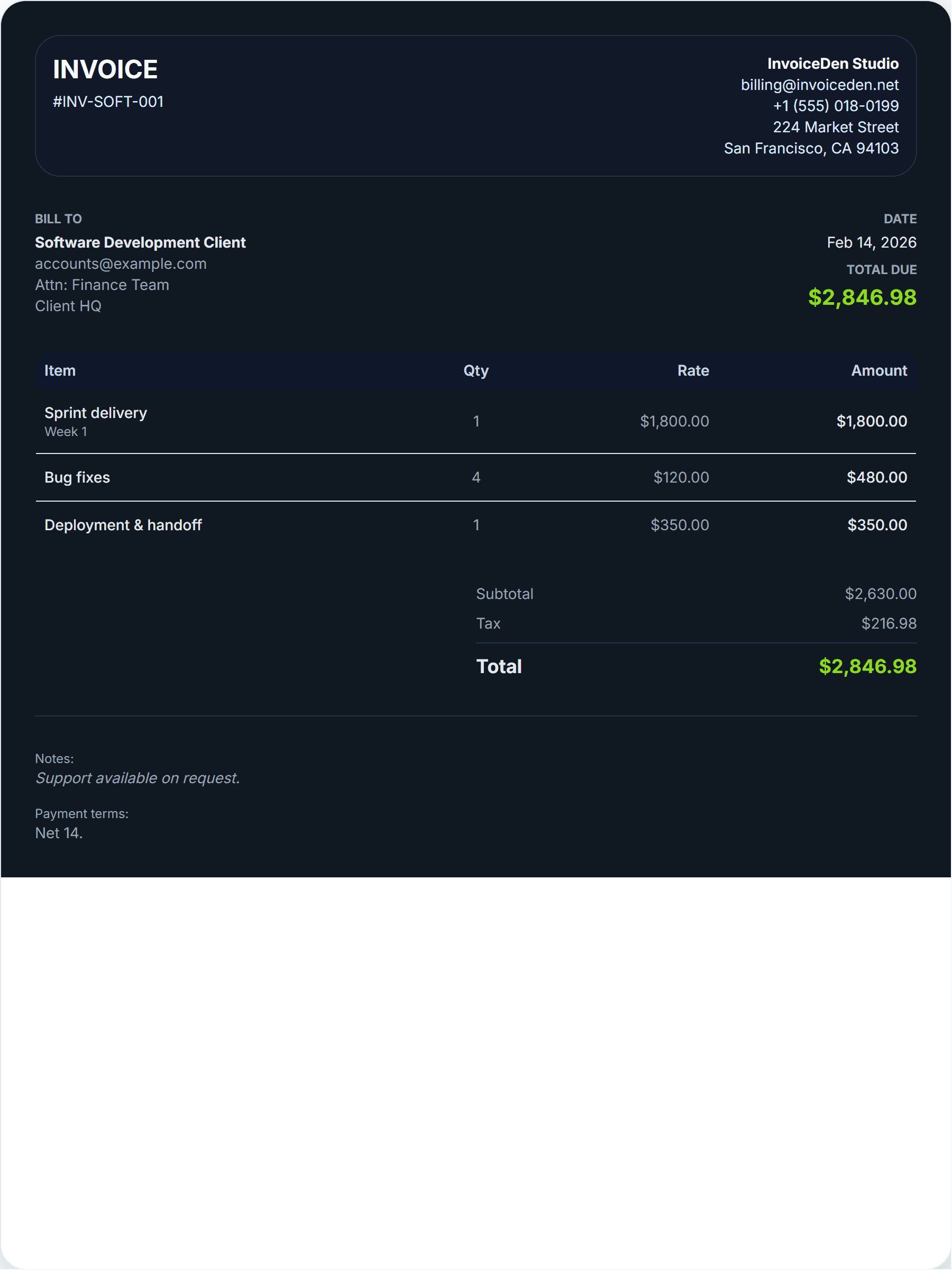 Software Development modern template preview