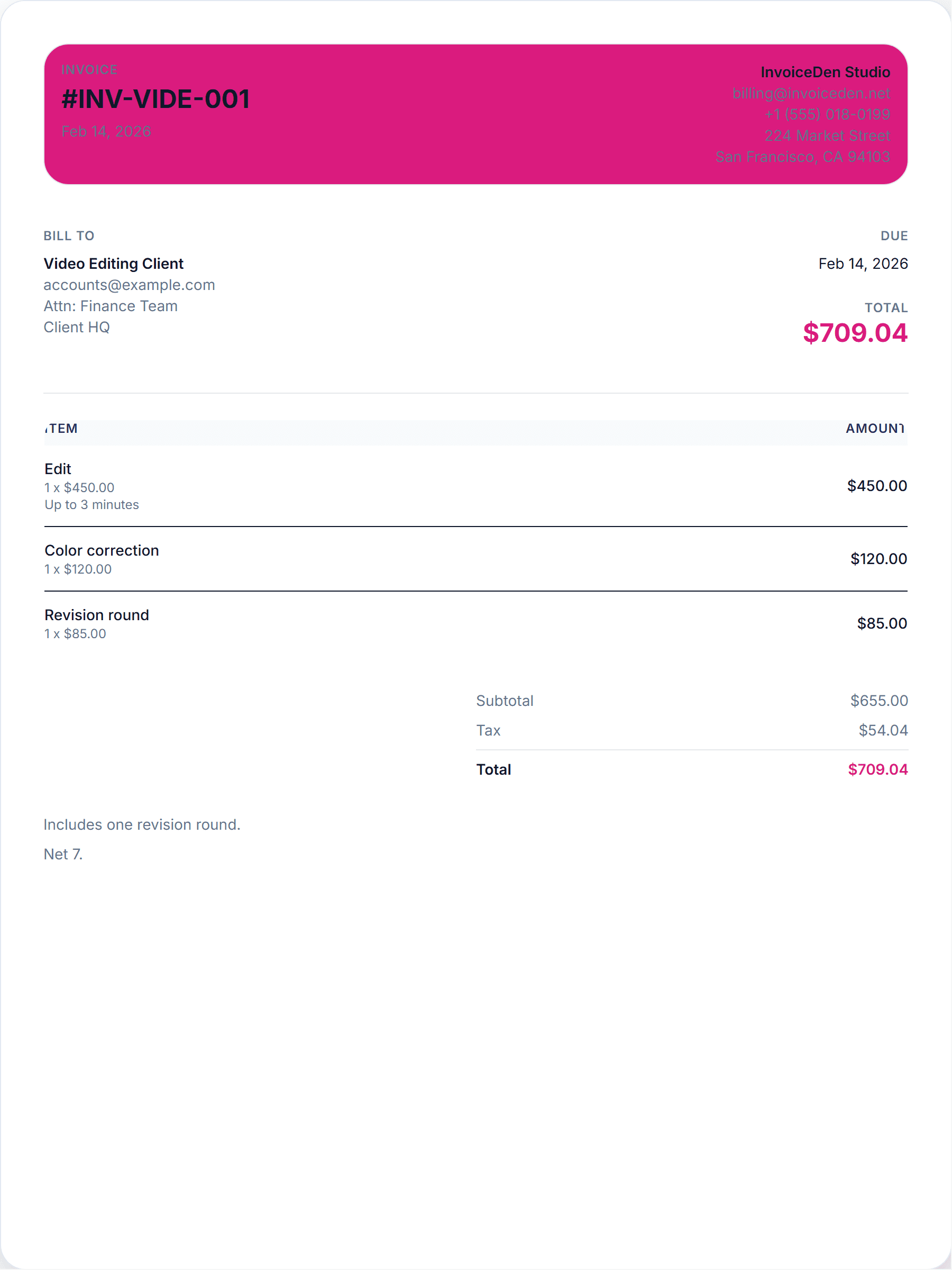 Video Editing minimal template preview