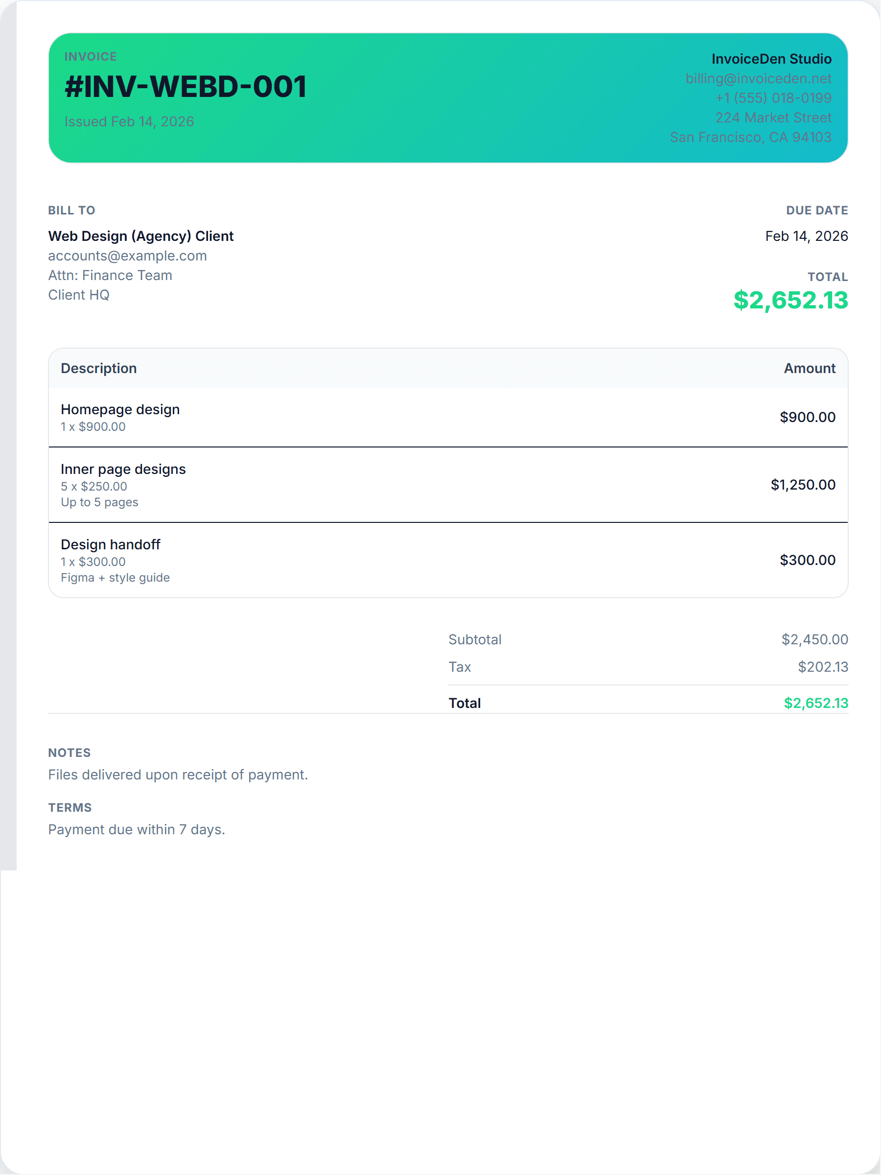 Web Design (Agency) professional template preview
